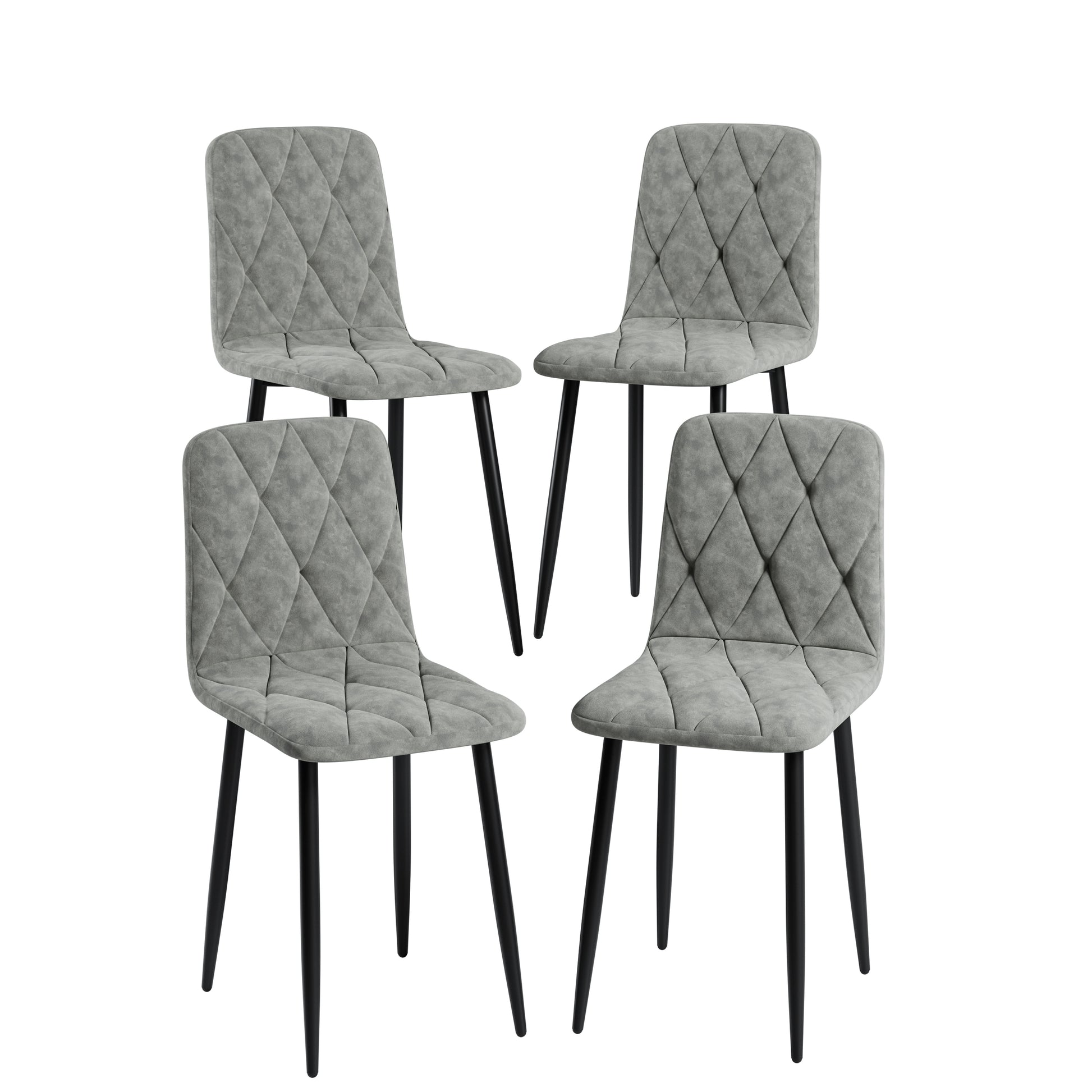 Dining Chairs Set Of 4, Modern Kitchen Dining Room Chairs, Velvet Dining Chair Upholstered Cushion Seat And Sturdy Metal Legs Gray Velvet