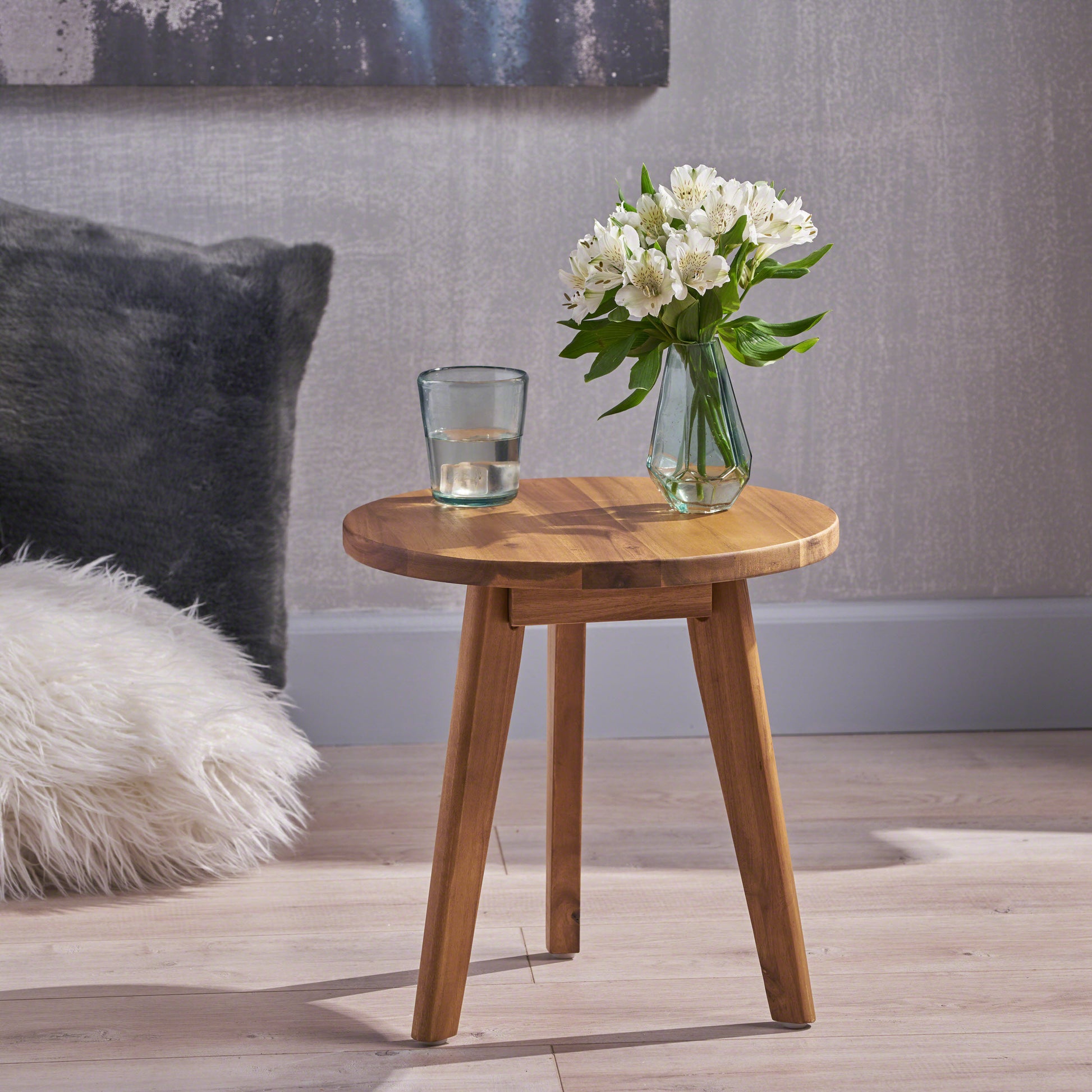 Marina Side Table Natural Stained Acacia Wood