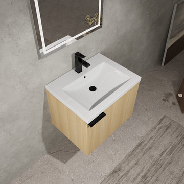 24 "Bathroom Vanity Sink Combo For Big Space,Modern Bathroom Cabinet Cabinet Combination, Bathroom Sink Cabinet Set, Oak Composable Oak Bathroom American Design Engineered Wood