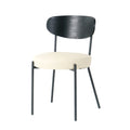 Modern Grey Simple Pu Dining Chair Upholstered Chair Family Bedroom Stool Back Dressing, White Round Table Set, Bentwood Covered With Ash Veneer Chair Back, Chair Black Metal Legs Set Of 5 White Mdf