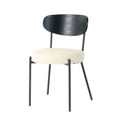 Modern Grey Simple Pu Dining Chair Upholstered Chair Family Bedroom Stool Back Dressing, Black Round Table Set, Bentwood Covered With Ash Veneer Chair Back, Chair Black Metal Legs Set Of 3 Black Mdf