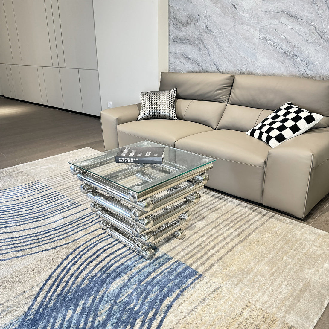 Silver Stainless Steel Clear Tempered Glass Coffee Table For Bed Room, Living Room Clear,Silver Modern Open Storage Rectangular Stainless Steel,Tempered Glass