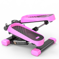 Home Office Exercise 330Lbs Capacity Mini Stepper With Resistance Bands And Lcd Monitor Pink Black Steel