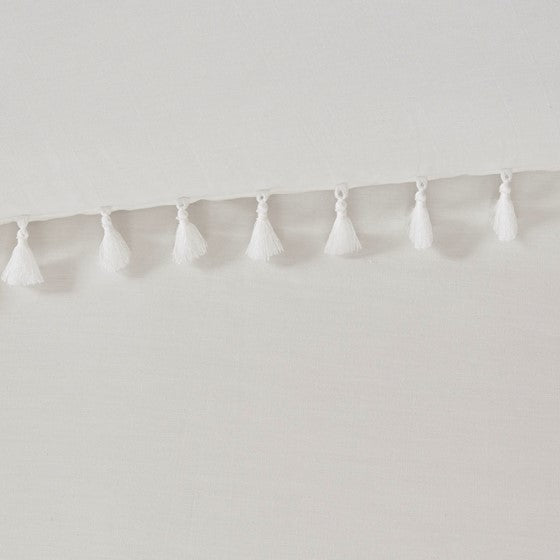 Cotton Duvet Cover Set Queen Ivory Polyester