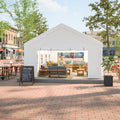 16X32Ft Party Tent Heavy Duty, Large Wedding Event Shelters With 3 Storage Bags & Removable Sidewalls, Outdoor Canopy Gazebo Commercial Tents For Parties Carport Camping Garden Patio White Metal