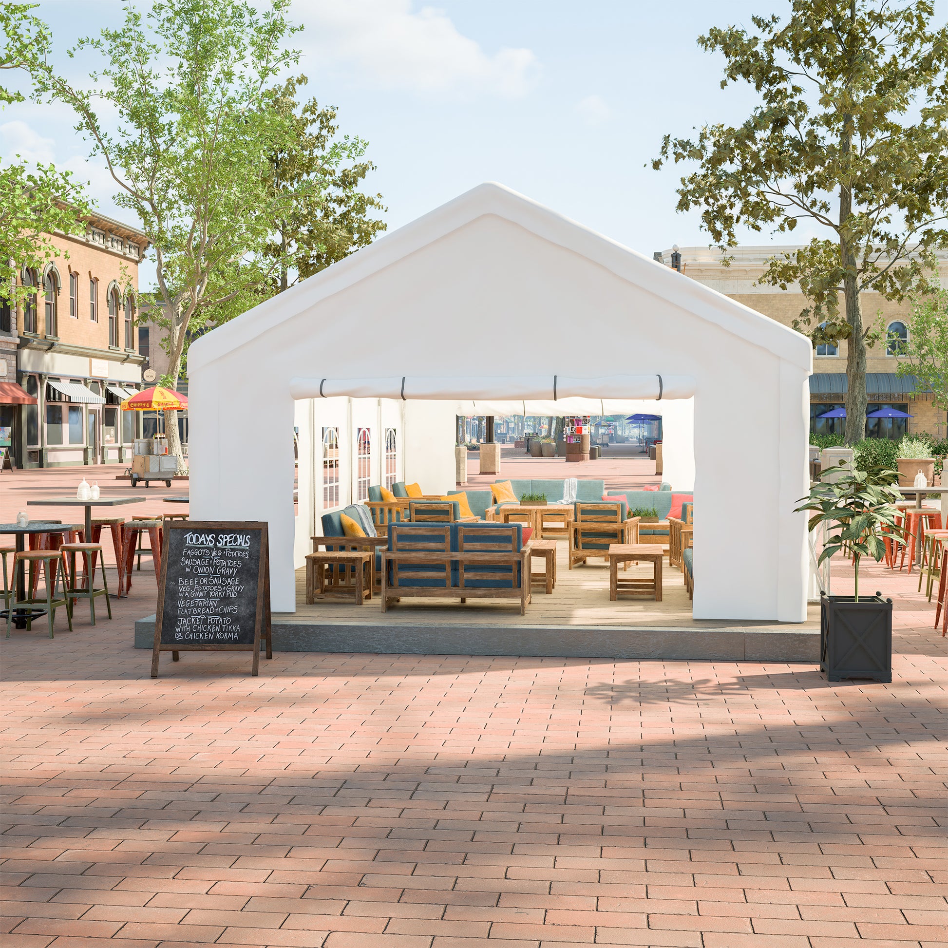 16X32Ft Party Tent Heavy Duty, Large Wedding Event Shelters With 3 Storage Bags & Removable Sidewalls, Outdoor Canopy Gazebo Commercial Tents For Parties Carport Camping Garden Patio White Metal