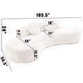Arrived 105.5''Curved Sofa, Modern Minimalist Sofa, Cloud Couch Sofa 3 4 Seater Couch With 2 Pillows,Bedroom, No Assembly Required, Point Shaped Corduroy, Anti Wrinkle Beige Beige Polyester Primary Living Space Tight Back Soft Modern Foam Upholstered 3