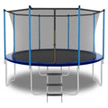 12Ft Outdoor Toddler Trampoline With Enclosure Safety Net Jumping Fun Trampoline, Heavy Duty Jump Pads, Spring Loaded For Children And Adults, Gifts For Boys Girls Blue Garden & Outdoor Iron