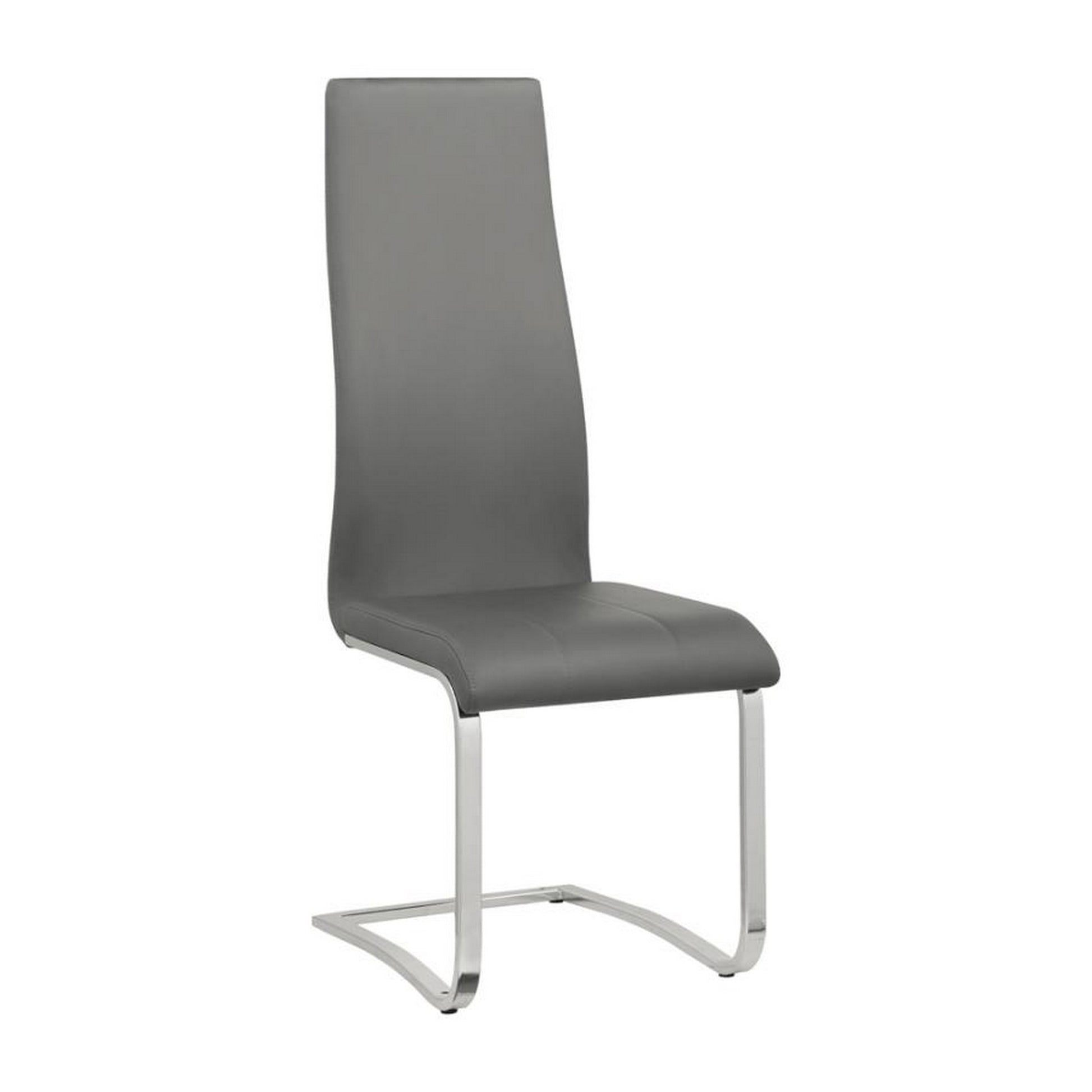 Dining Chair With Breuer Style, Set Of 4, Gray Gray Metal