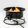 Mini Fire Pit Outdoor Portable Fire Pit Steel Camping Fire Pit With Lava Rocks Black Steel