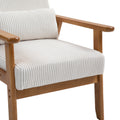 Leisure Chair With Solid Wood Armrest And Feet, Leisure Chair, Wood Frame, Velvet, L, Solid Rubber Wood Legs, Mid Century Modern Accent Chair, For Living Room Bedroom Studio Chair Beige Corduroy