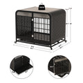 Heavy Duty Dog Crate Furniture Wooden Table Pet Dog Cage Kennel House Indoor Side End Table Decor With Removable Trays And Lockable Wheels For Small Dogs 33