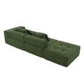 105.5'' L Shaped Modular Sectional Sofa,Minimalist Corduroy Floor Couch Set,Convertible Foam Filled Cloud Couch For Living Room,3 Pc Free Combination,No Assembly Required,3 Colors Green Corduroy 4 Seat