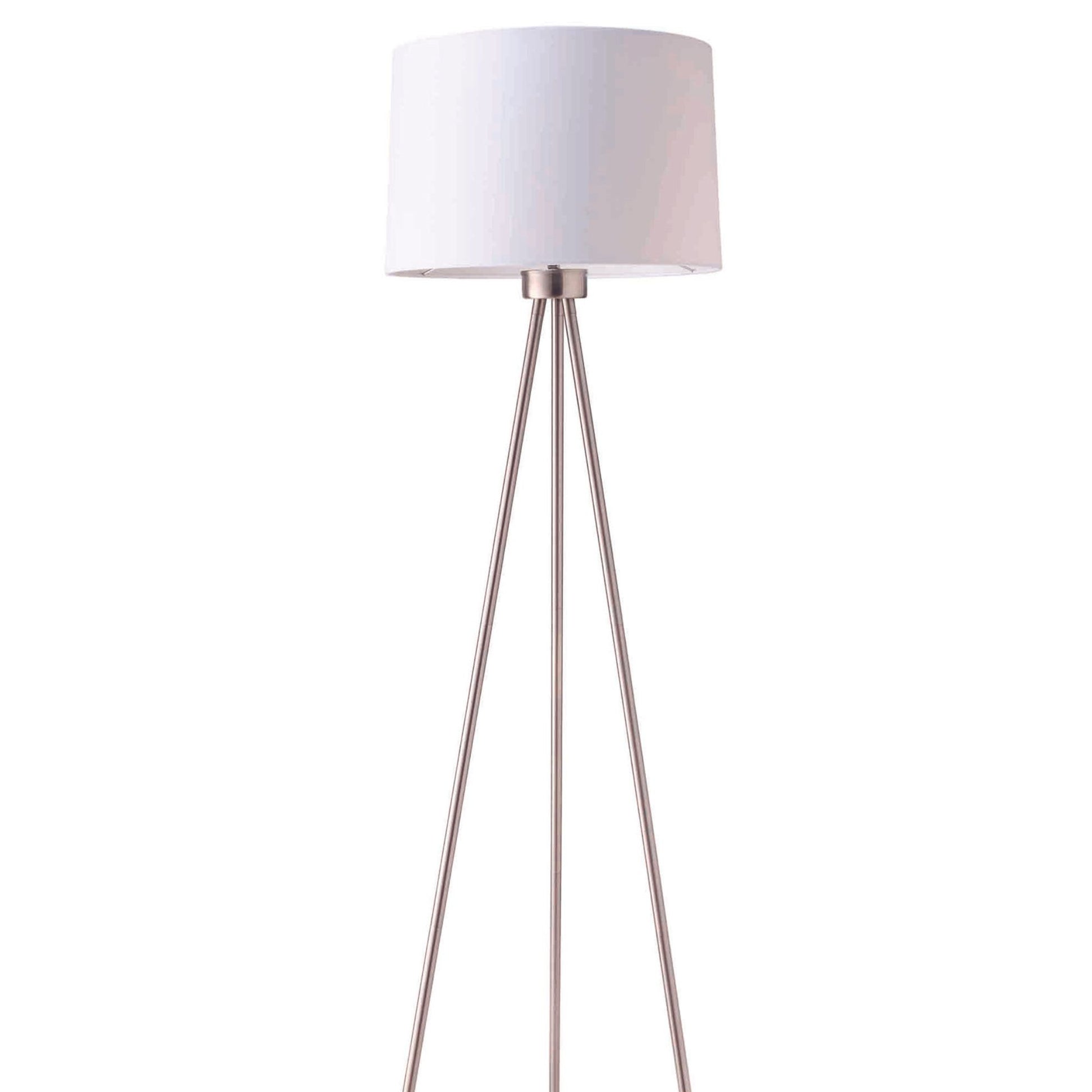 59" Tall Metal Floor Lamp With White Finish, Contemporary Design Multicolor Metal