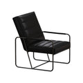 Modern Metal Framed Armchair With Black Technical Leather,Stylish & Comfortable Indoor Lounge Accent Chair For Living Room, Office,Bedroom Black Primary Living Space Modern Technical Leather