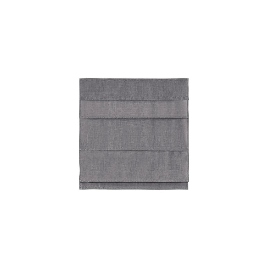 Faux Linen Cordless Total Blackout Roman Shade Grey Polyester