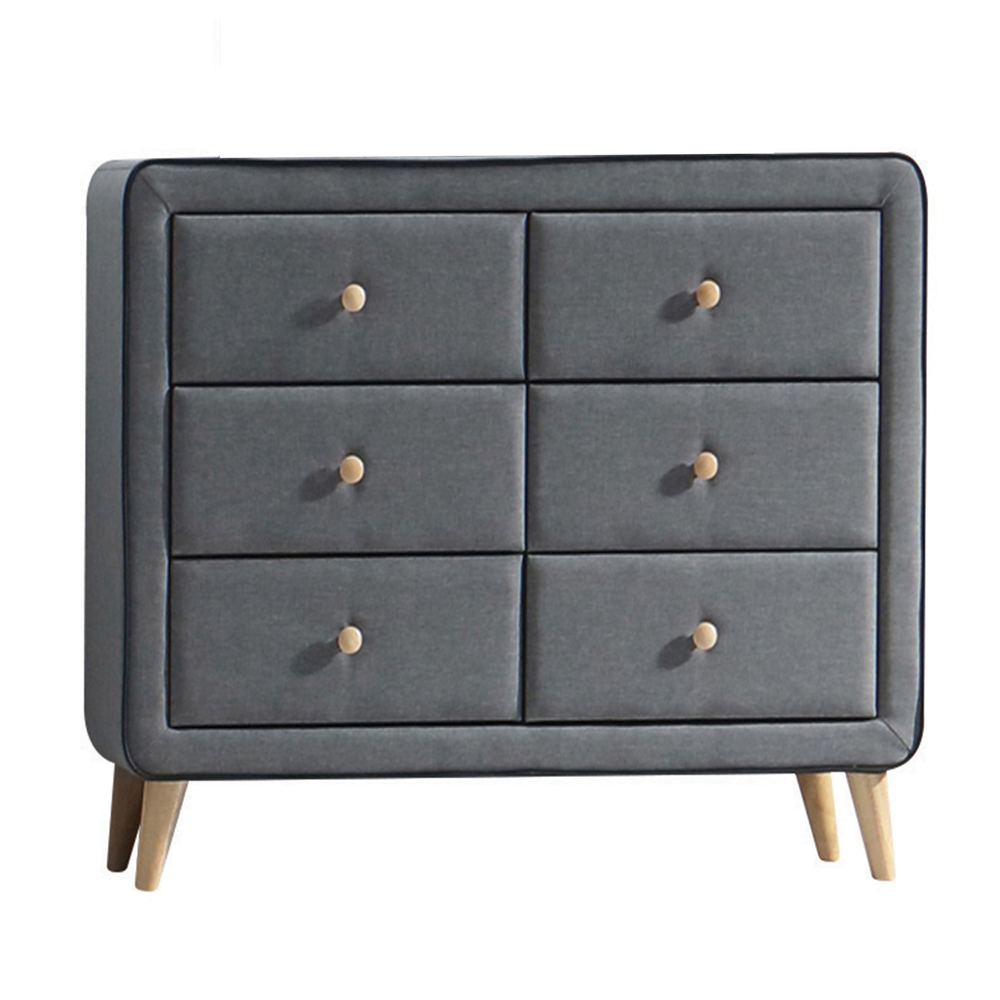 Light Grey Upholstered 6 Drawer Double Dresser Light Grey Bedroom Mid Century Modern Wood Fabric Light Grey Upholstered 6 Drawer Double Dresser Light Grey Bedroom Mid Century Modern Wood Fabric