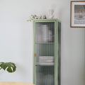 Retro Style Freestanding Metal Tall Display Cupboard With Glass Door And Three Detachable Shelves For Office, Living Room, Kitchen Console Sideboard,Bedside Entryway Mint Green Old Sku:W68751718 Mint Green Steel