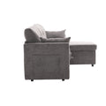 United We Win Furniture, Modular L Shaped Sofa, Modular Long Sofa With Reversible Chaise Lounge, Sofa Bed, Sleeper Sofa, Modular Sofa Combination With Storage Seats. Dark Gray Chenille 3 Seat