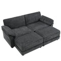 Free Combination Modular Convertible Sectional Sofa Bed Set, 4 Seat Upholstered Sleeper Corner Couch, Deep Seat Loveseat With Ottoman For Living Room, Office, Apartment,2 Colors Gray Chenille 4 Seat