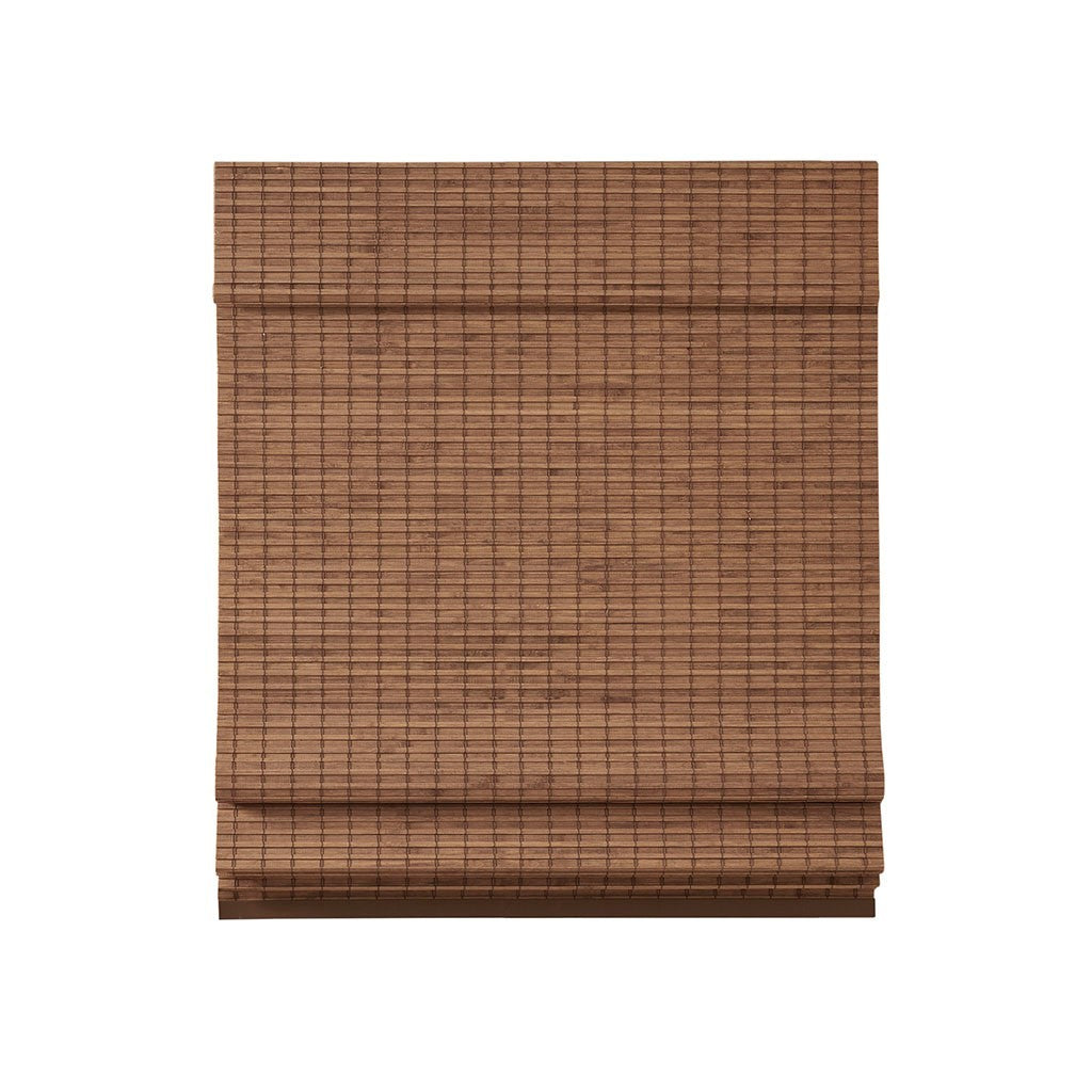 Bamboo Light Filtering Roman Shade 64"L Teak Bamboo