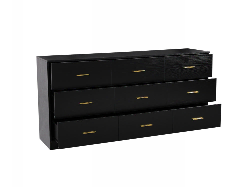 Modern Black 9 Drawer Dresser For Bedroom Large Storage Wide Chest Of Drawers, Sturdy & Safe Black Primary Living Space American Design,Contemporary, Modern Black 9 Drawer Dresser For Bedroom Large Storage Wide Chest Of Drawers, Sturdy & Safe Black Primary Living Space American Design,Contemporary,