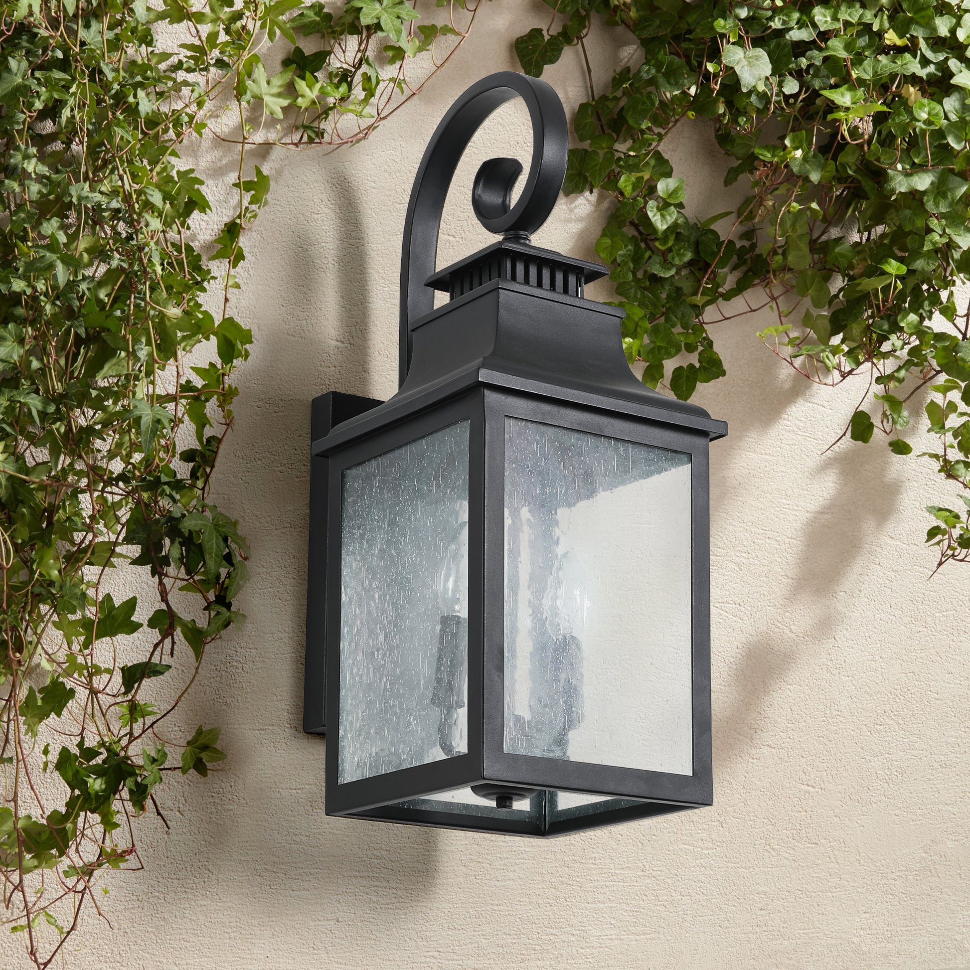 Large Outdoor Wall Lamps With Glass Supports Multiple Types Of Light Bulbs 2Pack Black Traditional Acrylic