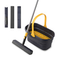 Collapsible Plastic Bucket Mop Bucket And Sponge Mop Kit Home Commercial Tile Floor Bathroom Garage Cleaning Grey Iron Plastic