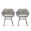 Herbert Chair Black Pe Rattan Iron Waterproof Fabric