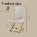 Dining Chair Set Of 2, Beige Velvet Backrest And Golden Metal Legs.For Modern Kitchen Dining Room Chair For Kitchen Living Modern Decorative Leisure Chairs.Office Chairs Y 2009 Beige Dining Room Modern Foam Velvet