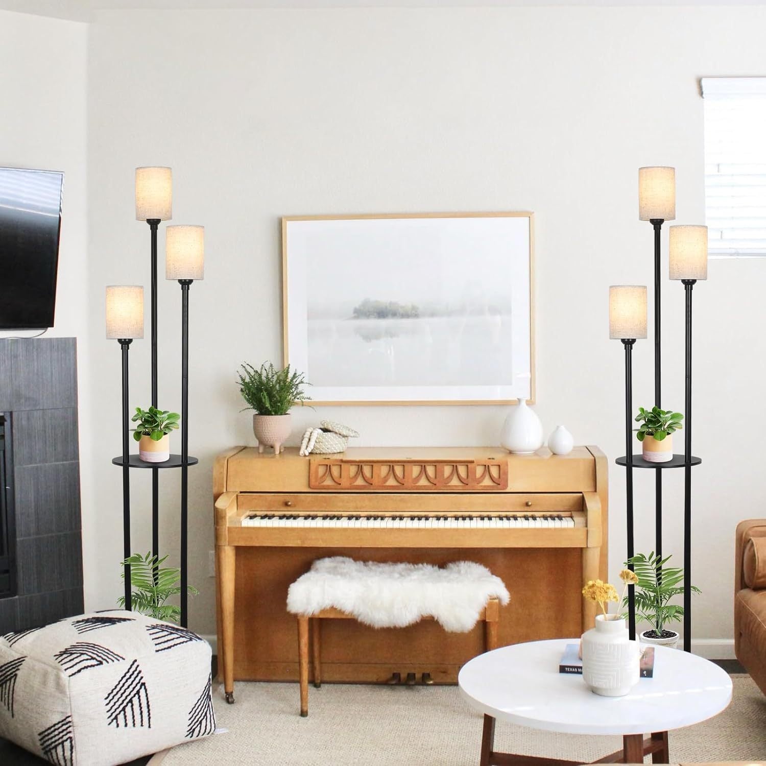 Floor Lamp With Shelves, Modern Floor Lamps For Living Room, Lights