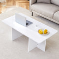 A Modern And Practical White Coffee Table. The Coffee Table Is Made Of Medium Density Fiberboard Material, Suitable For Living Room, Bedroom, And Study. Ct 2O White Mdf