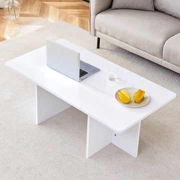 A Modern And Practical White Coffee Table. The Coffee Table Is Made Of Medium Density Fiberboard Material, Suitable For Living Room, Bedroom, And Study. Ct 2O White Mdf
