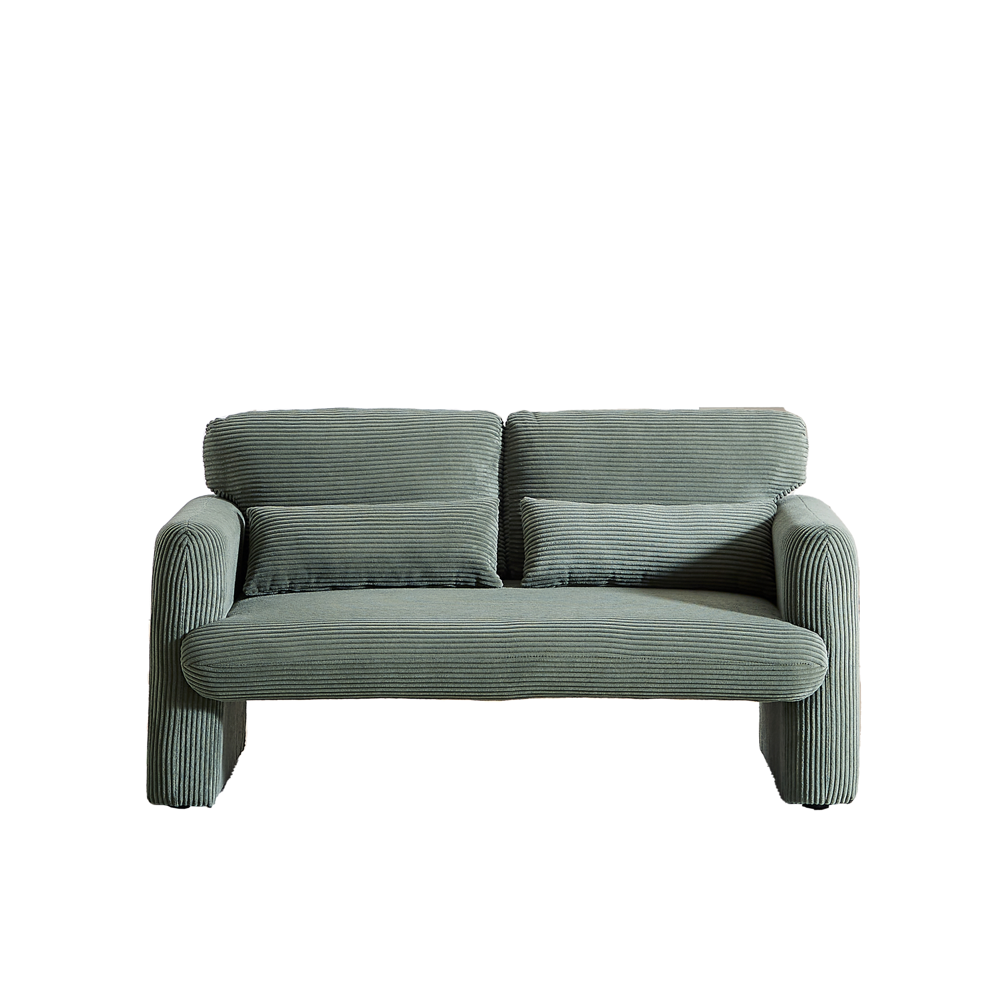 60"Corduroy Fabric Sofa With 33" Single Sofa, Modern Sofa With Support Pillowfor Apartment, Office, Living Room & Bedroom Green Corduroy 3 Seat