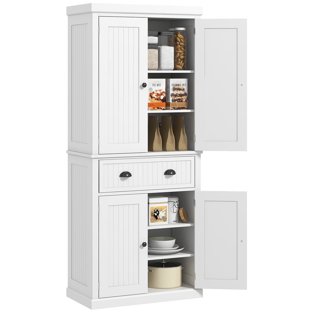 Homcom 72" Kitchen Pantry, Tall Storage Cabinet -
