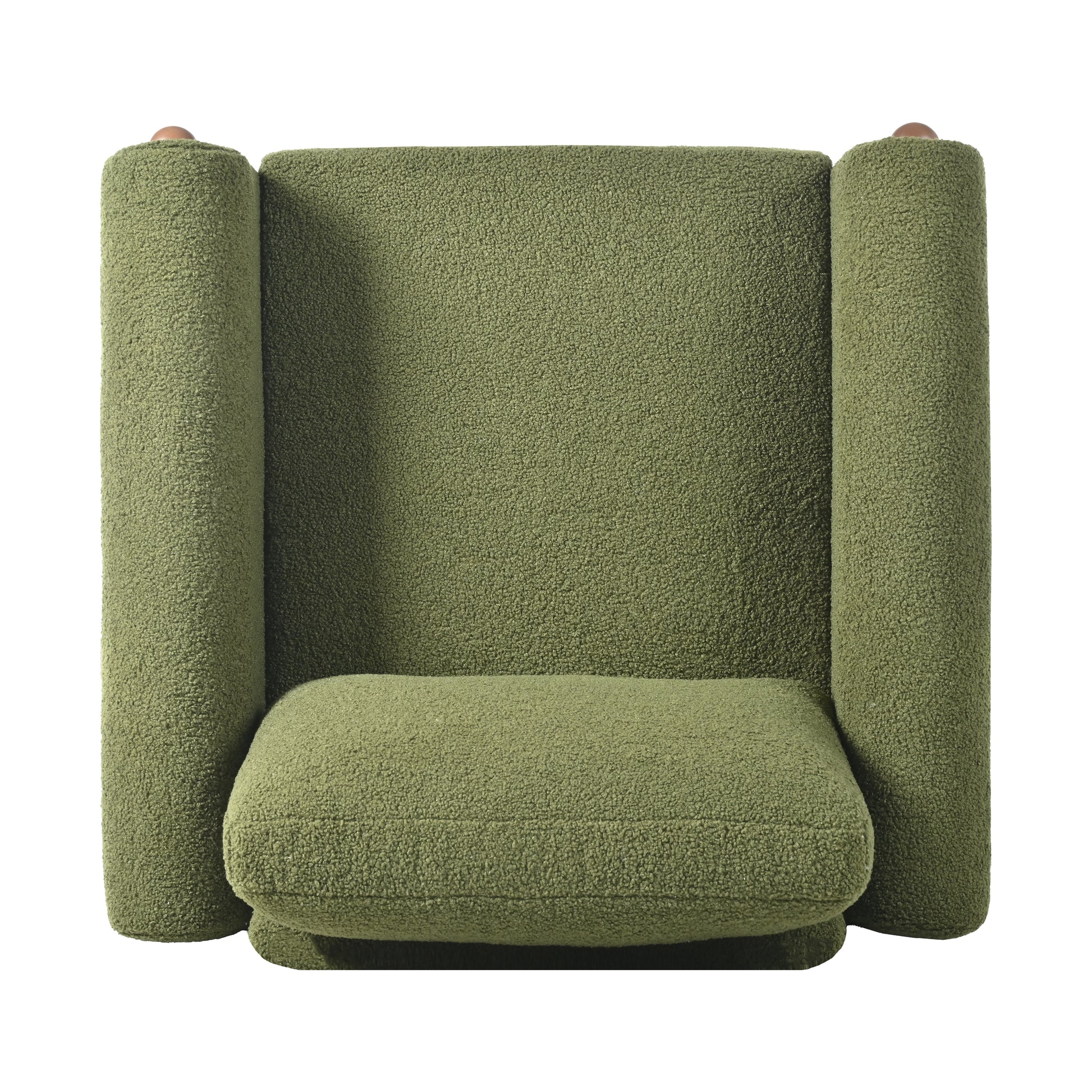 Oversized Accent Chair, Upholstered Living Room Chairs Single Sofa Chair With Walnut Legs, Curved Handrail, Green Green Teddy
