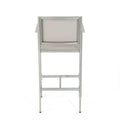 Aluminium Bar Stool With Outdoor Mesh Silver Aluminium