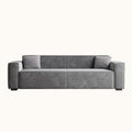 Couches For Living Room, Modern Fabric Upholstered Sofa Tufted Couch With Square Arm And 4 Solid Wood Legs 2 Pillows Decor For Living Room, Office, Apartment Gray Chenille