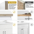 24 Inch Double Doors With Drawers White Bathroom Cabinet With Ceramic Sink White Solid Wood