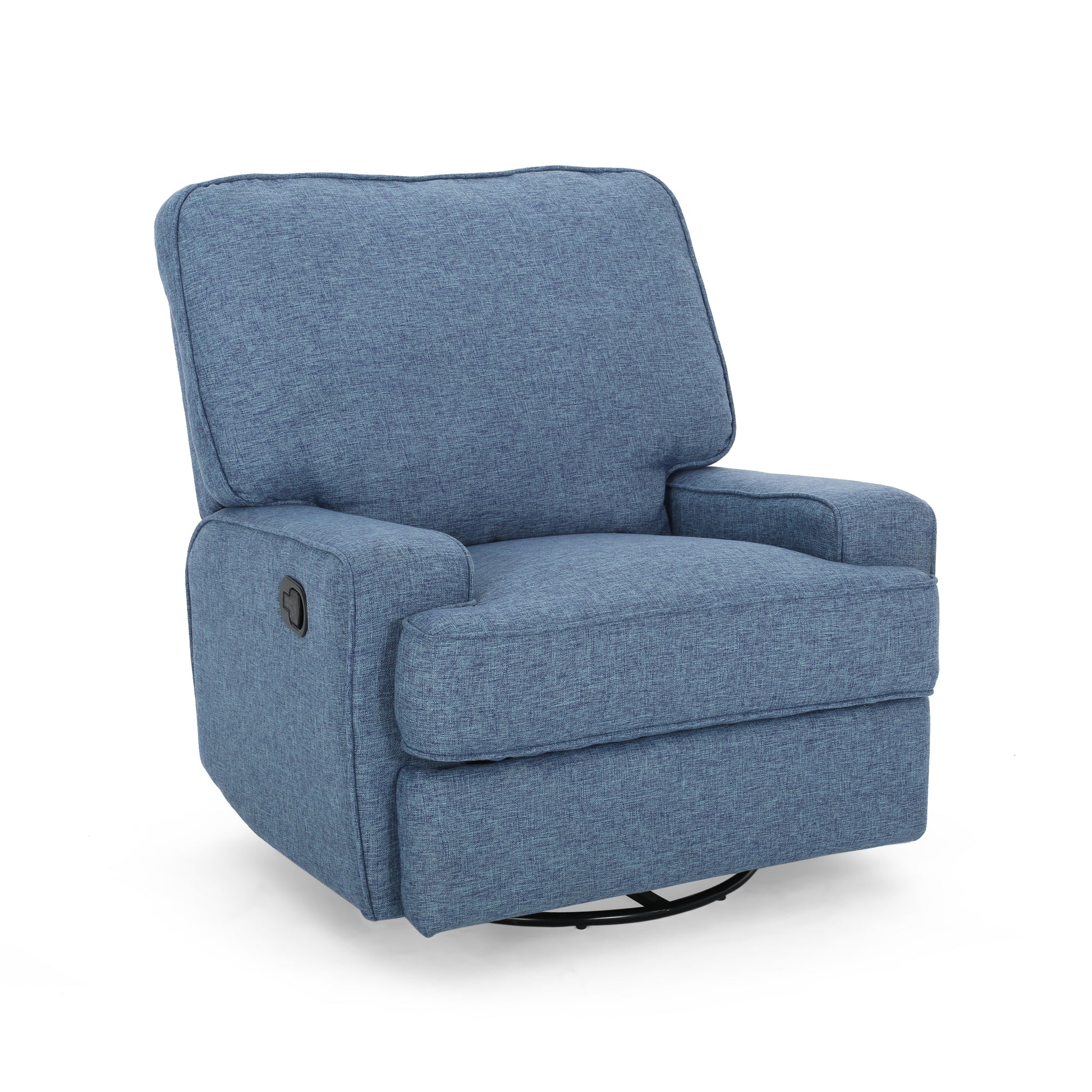 36" Wide Manual Standard Recliner Navy Blue Fabric