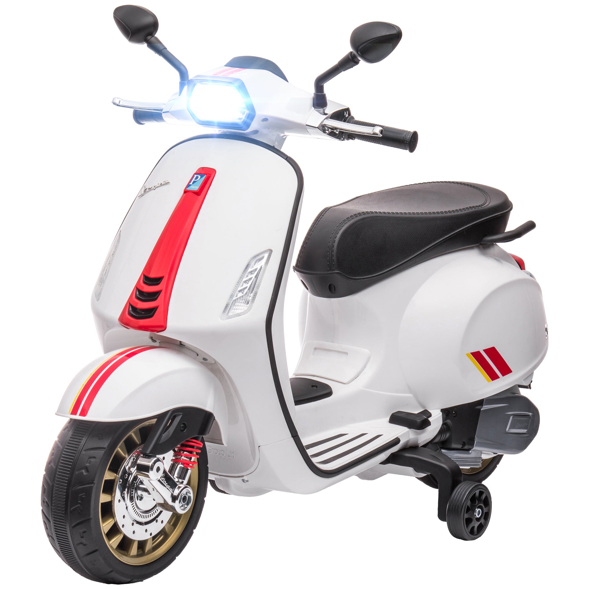 Qaba Vespa Licensed Electric Motorcycle For Kids, 6V Toddler Motorcycl