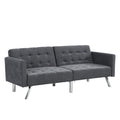Sofa Bed Convertible Folding Dark Grey Lounge Couch Loveseat Sleeper Sofa Armrests Living Room Bedroom Apartment Reading Room Dark Gray Linen 2 Seat