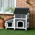 Pawhut Outdoor Cat House With Weather Resistant Roof & Garden Bed, Outdoor Cat Shelter Enclosure With Multiple Entrances, Modern Cat Furniture Hideout, Cat Gifts, Gray Gray Wood