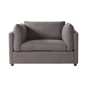 Enda Oversized Living Room Pillow Back Cuddler Arm Chair Carbon Gray Fabric