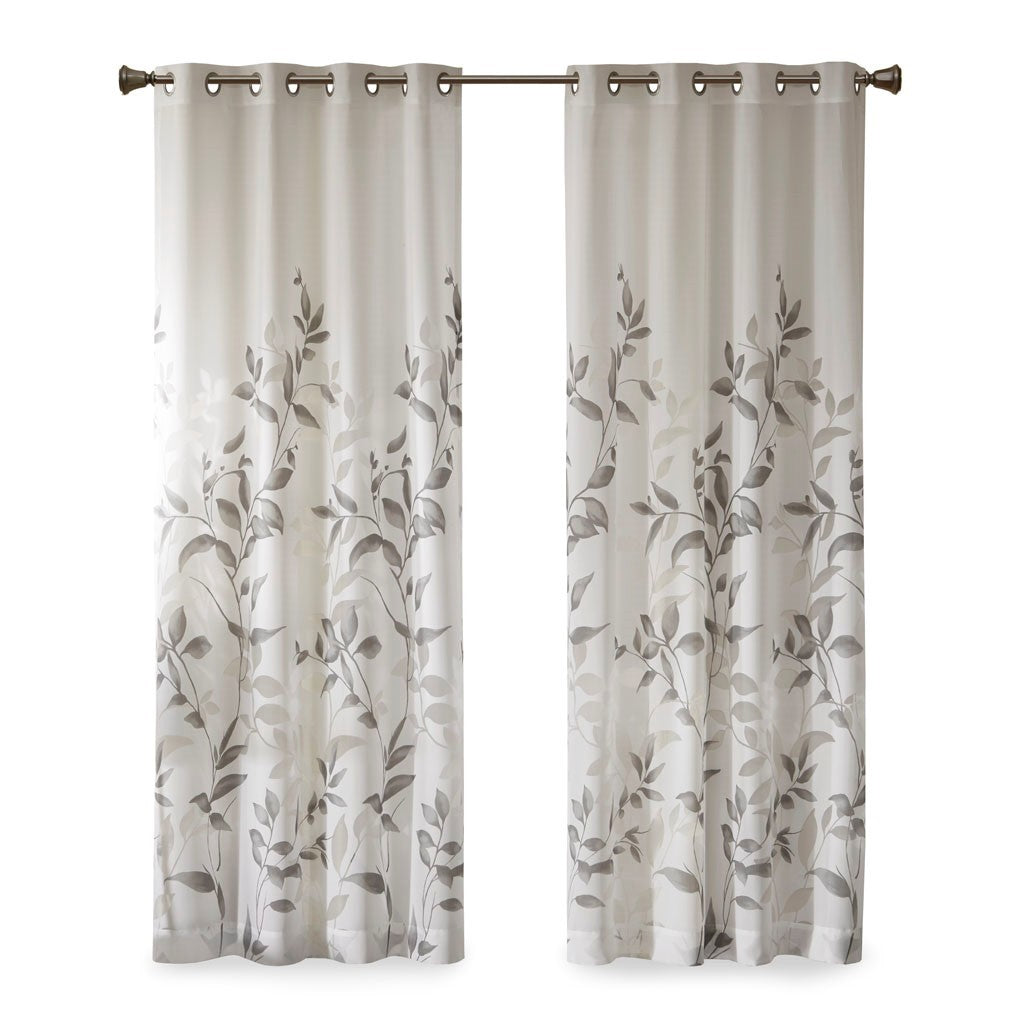 Burnout Printed Curtain Panel Pair 2 Pcs Window Panels Multicolor Polyester