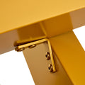 Table And Chair Set, The Table Is Equipped With A Marble Patterned Mdf Tabletop And Gold Table Legs.Dining Chairs,Gold Legged Upholstered Chairs Made Of Artificial Leather. Black Gold Seats 6 Mdf