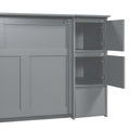 Full Size Murphy Bed With Drawers, Cabinets And Usb Ports,Gray Full Gray Mdf Lvl