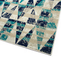 Modern, Geometric, Geometric, Kids, Textured Cut Pile 2' X 3' Rectangle Throw Rug Blue Polypropylene