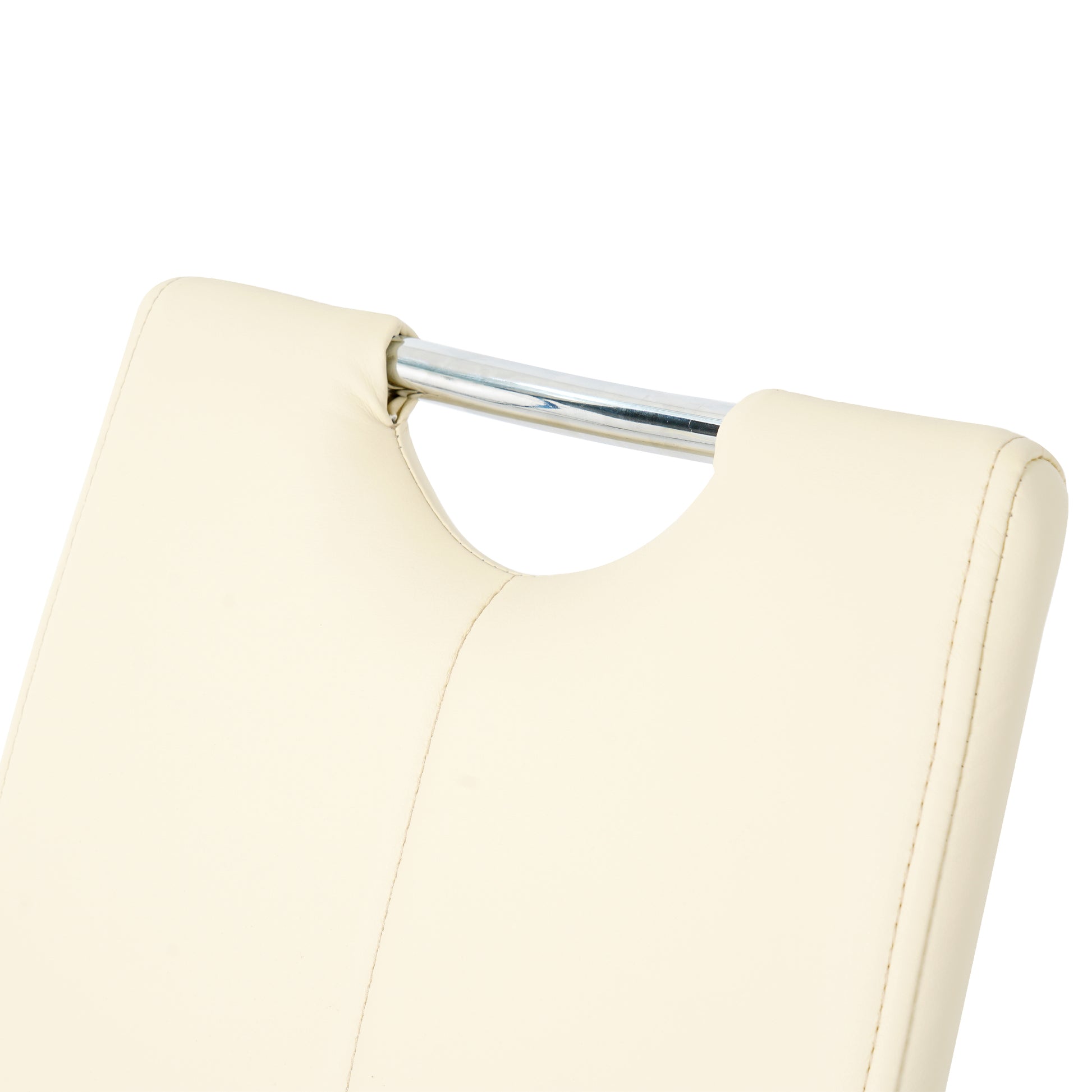 Modern Simple Rectangular Glass Dining Table, Solid Tempered Glass Tabletop, Electroplated Table Legs, Light Yellow Pu Dining Chair Set, Suitable For Restaurant Kitchen Use Set Of 7 Upholstered Chair Glass Light Yellow Seats 6 Metal Rectangular Dining