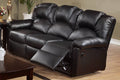 Contemporary Motion Sofa 1Pc Couch Living Room Furniture Black Bonded Leather Black Faux Leather Metal Primary Living Space Cushion Back Contemporary Pillow Top Arms Bonded Leather 3 Seat